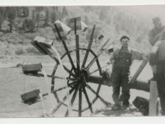 Willie Bateman - The Water Wheel the water wheel Bateman Ed Dad and Emil Nelson Dads water wheelat home in river bottom 1937