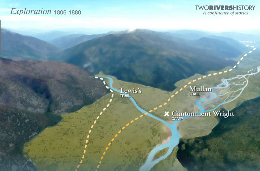 Trails used during periods of exploration.